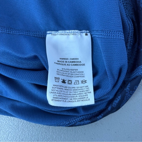 Nike Pro Dri Fit Slim Fit Men's Medium Blue Long Sleeve Activewear Shirt - Picture 6 of 9